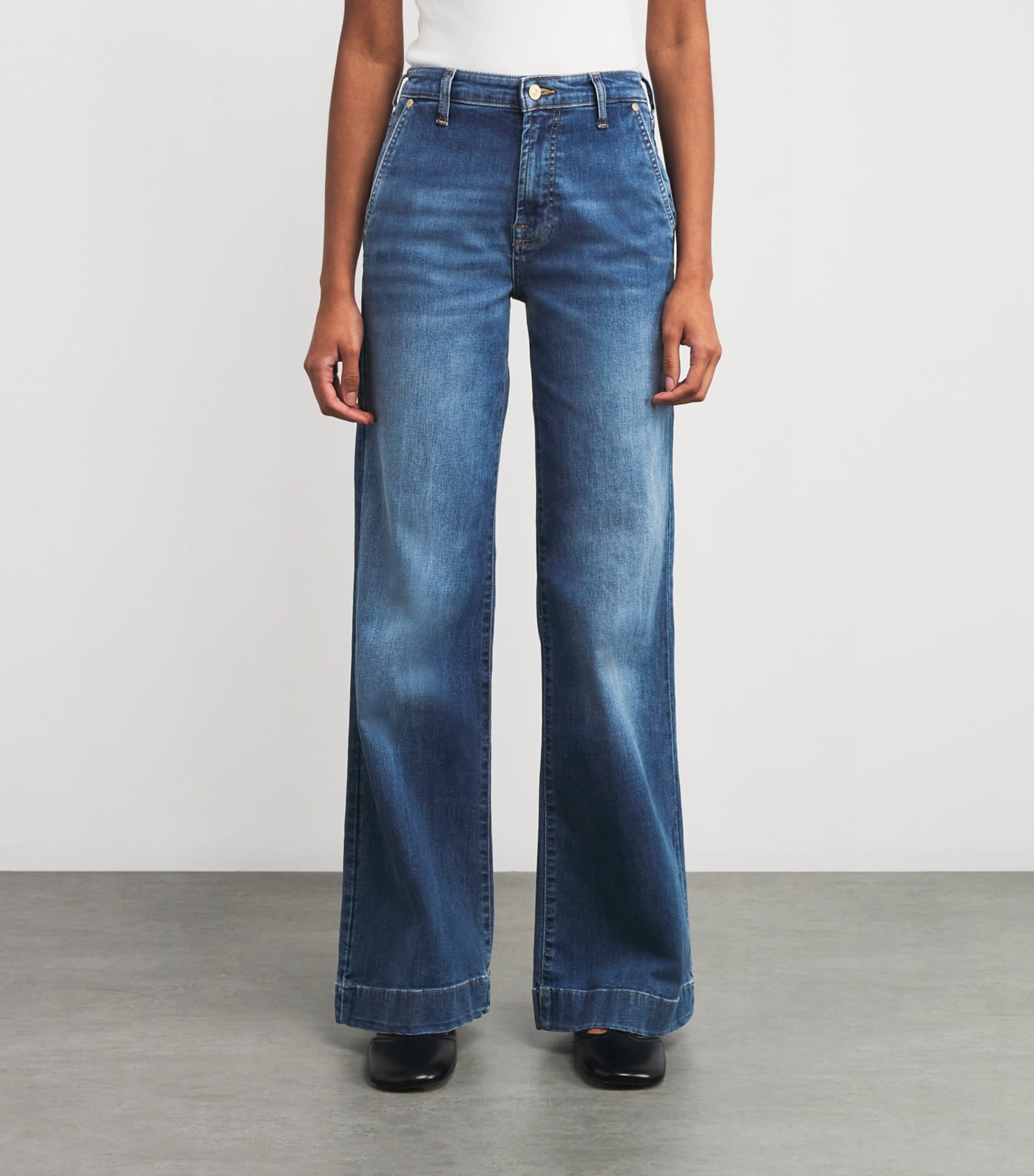 7 For All Mankind Navy Modern Dojo Soho Flared Jeans
