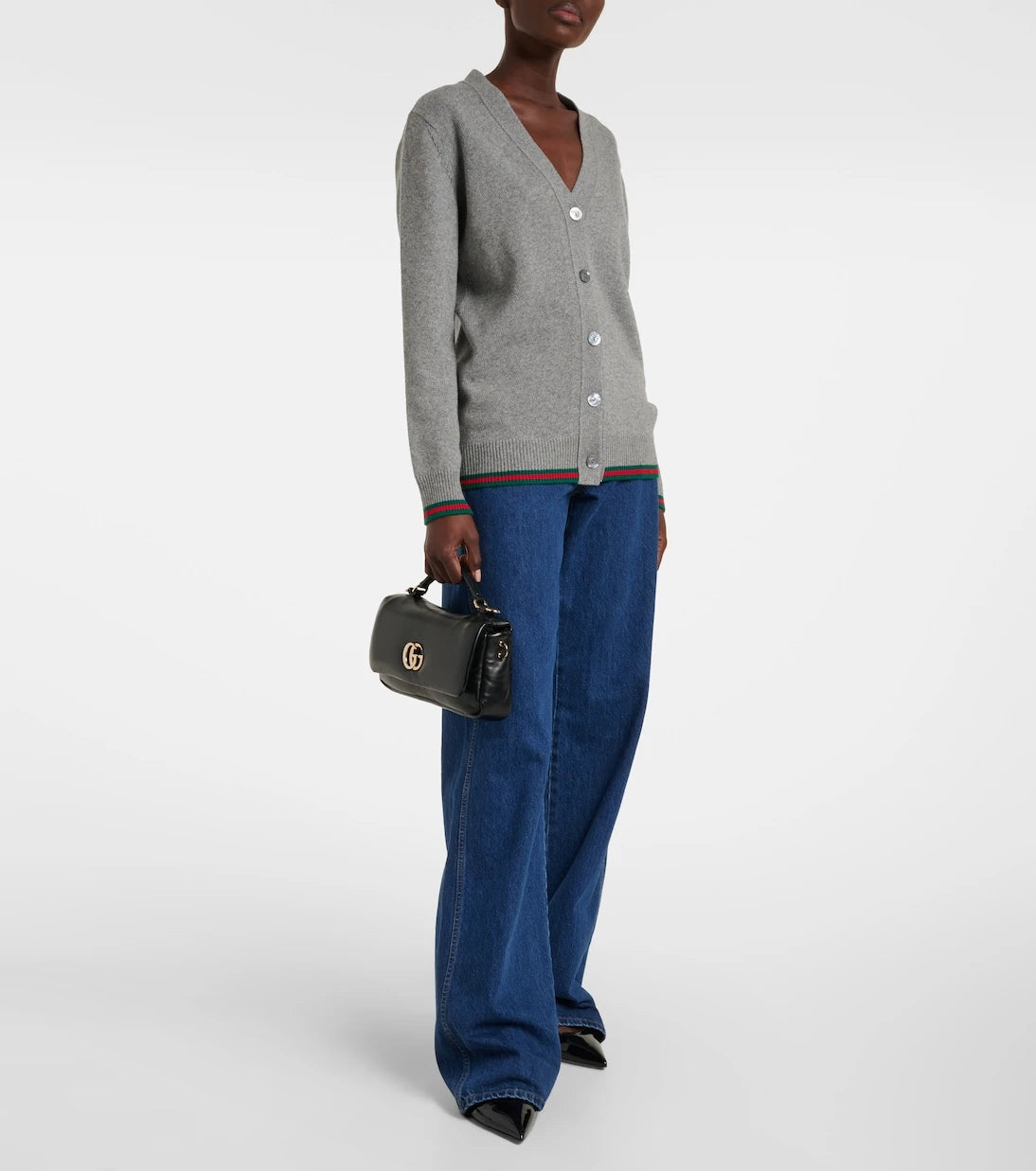 Gucci - Web wool and cashmere cardigan