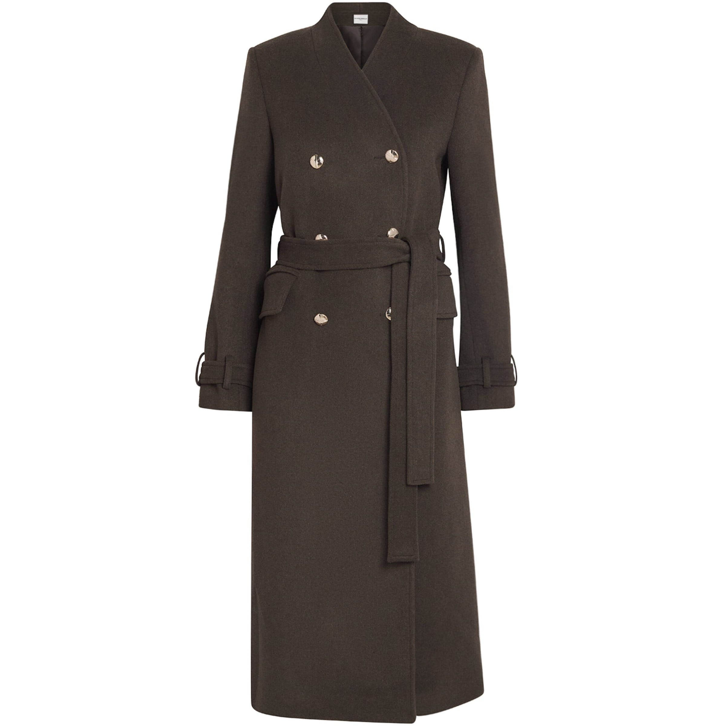 Claudie Pierlot Green Wool-Blend Double-Breasted Coat