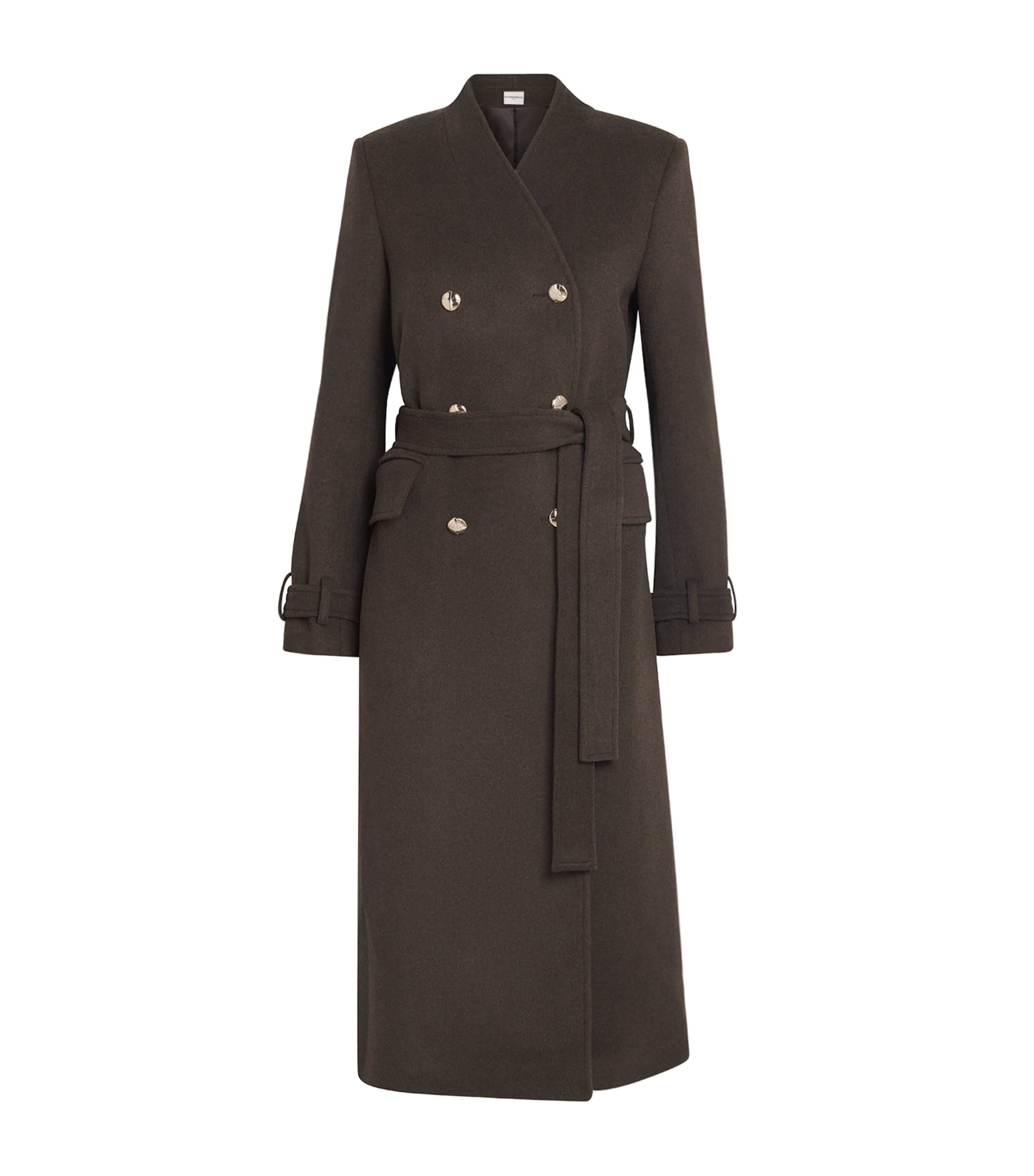 Claudie Pierlot Green Wool-Blend Double-Breasted Coat