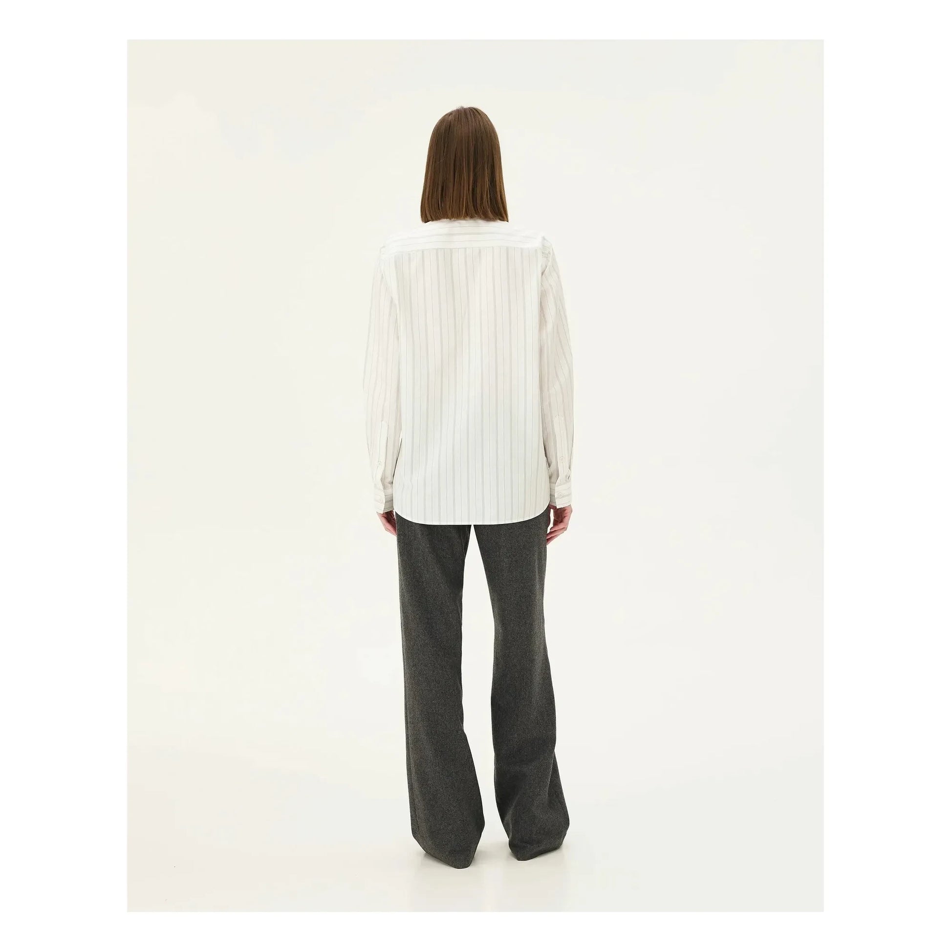 Noyoco - Curtis striped shirt Recycled cotton | White