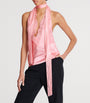 Balmain Pink Silk Backless Top