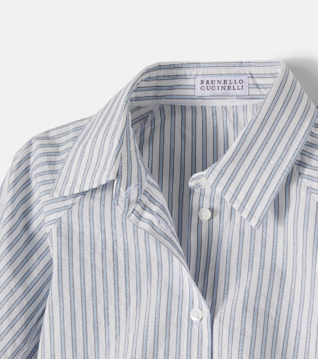 Brunello Cucinelli Kids - Striped cotton-blend shirt