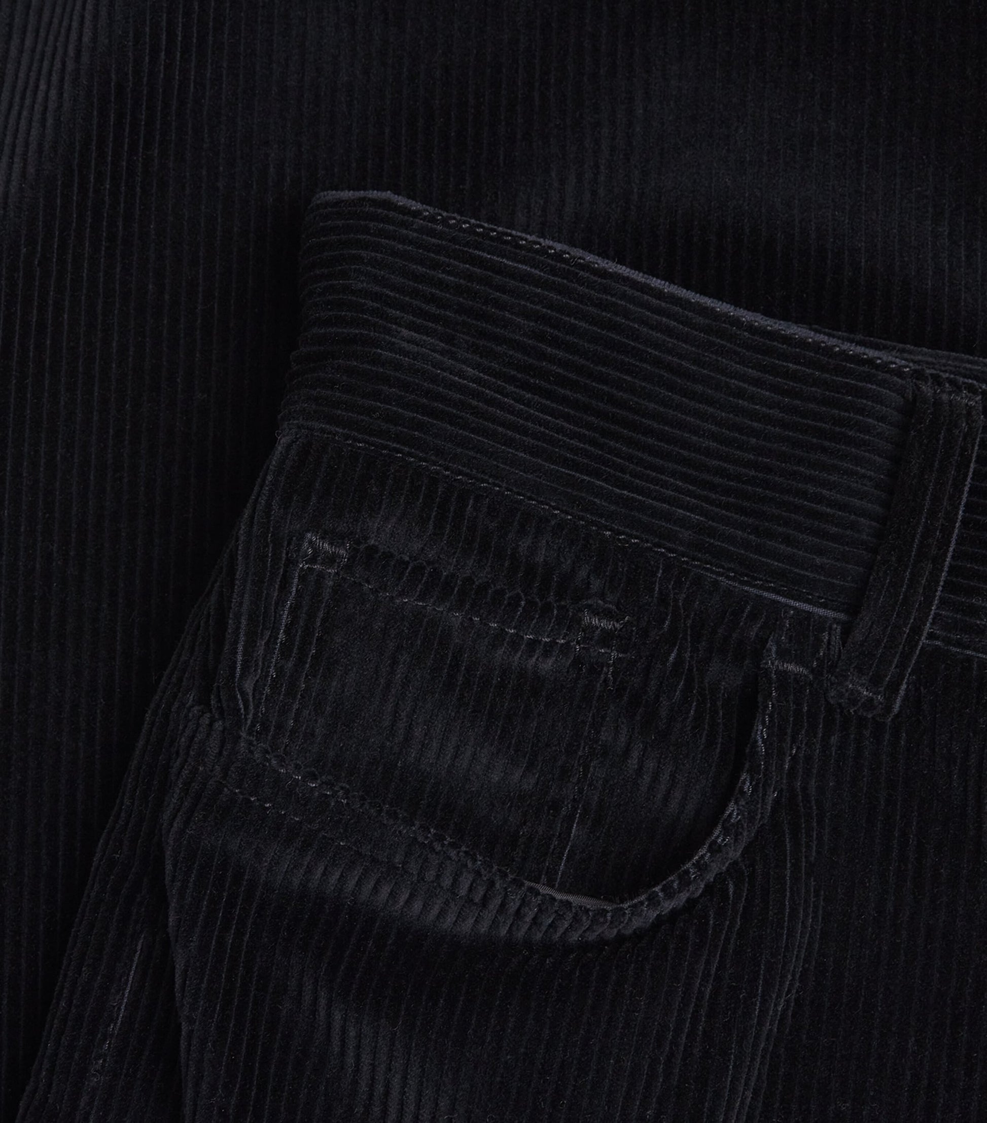 Black Cotton Corduroy Trousers