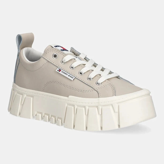 Кожени маратонки Tommy Jeans TJW VULC FLATFORM LEATHER