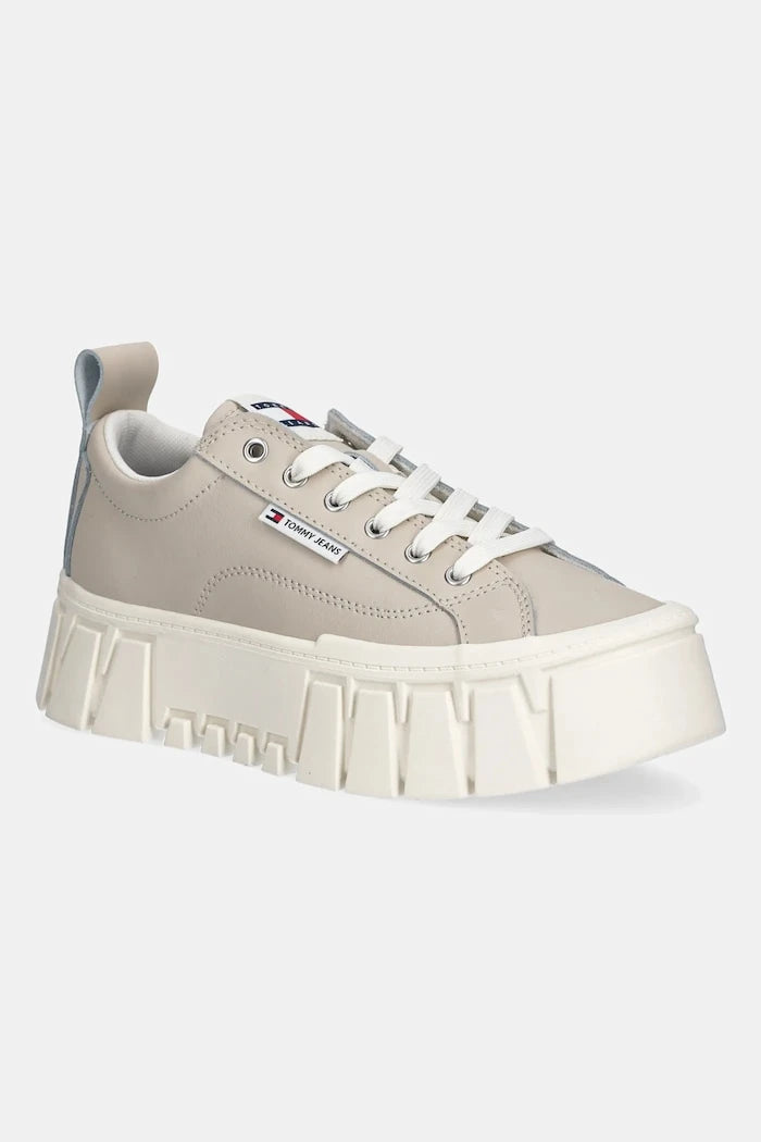Кожени маратонки Tommy Jeans TJW VULC FLATFORM LEATHER