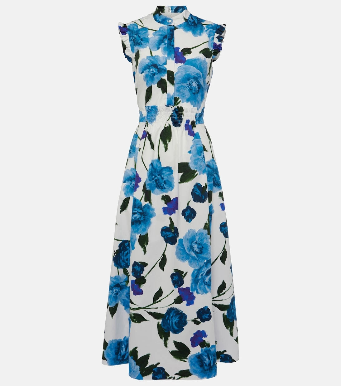 Erdem - Floral cotton poplin midi dress