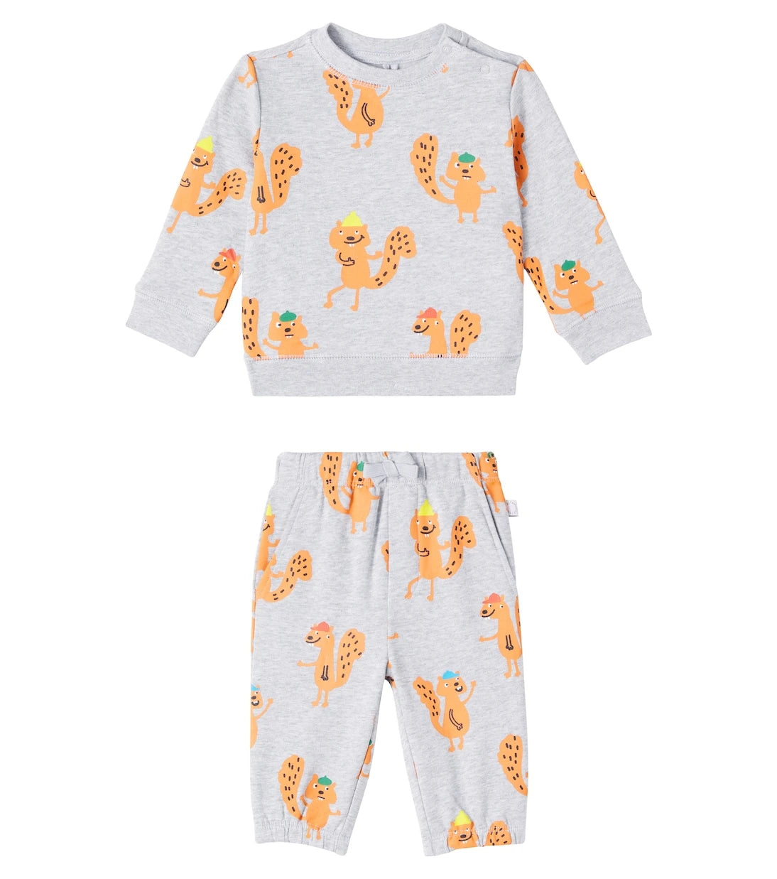 Stella McCartney Kids - طقم رياضي من القطن الجيرسيه المطبوع للأطفال الرُضّع