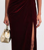 Self-Portrait Burgundy Velvet Strapless Maxi Dress