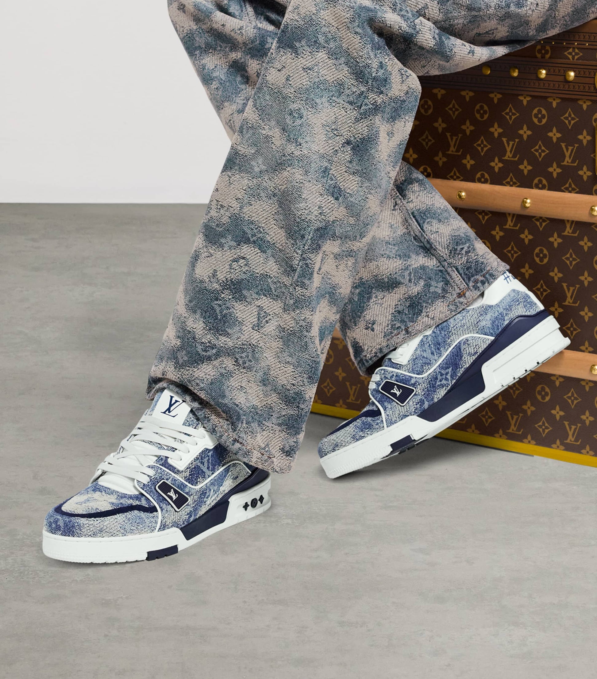 Denim LV Low-Top Sneakers BLUE