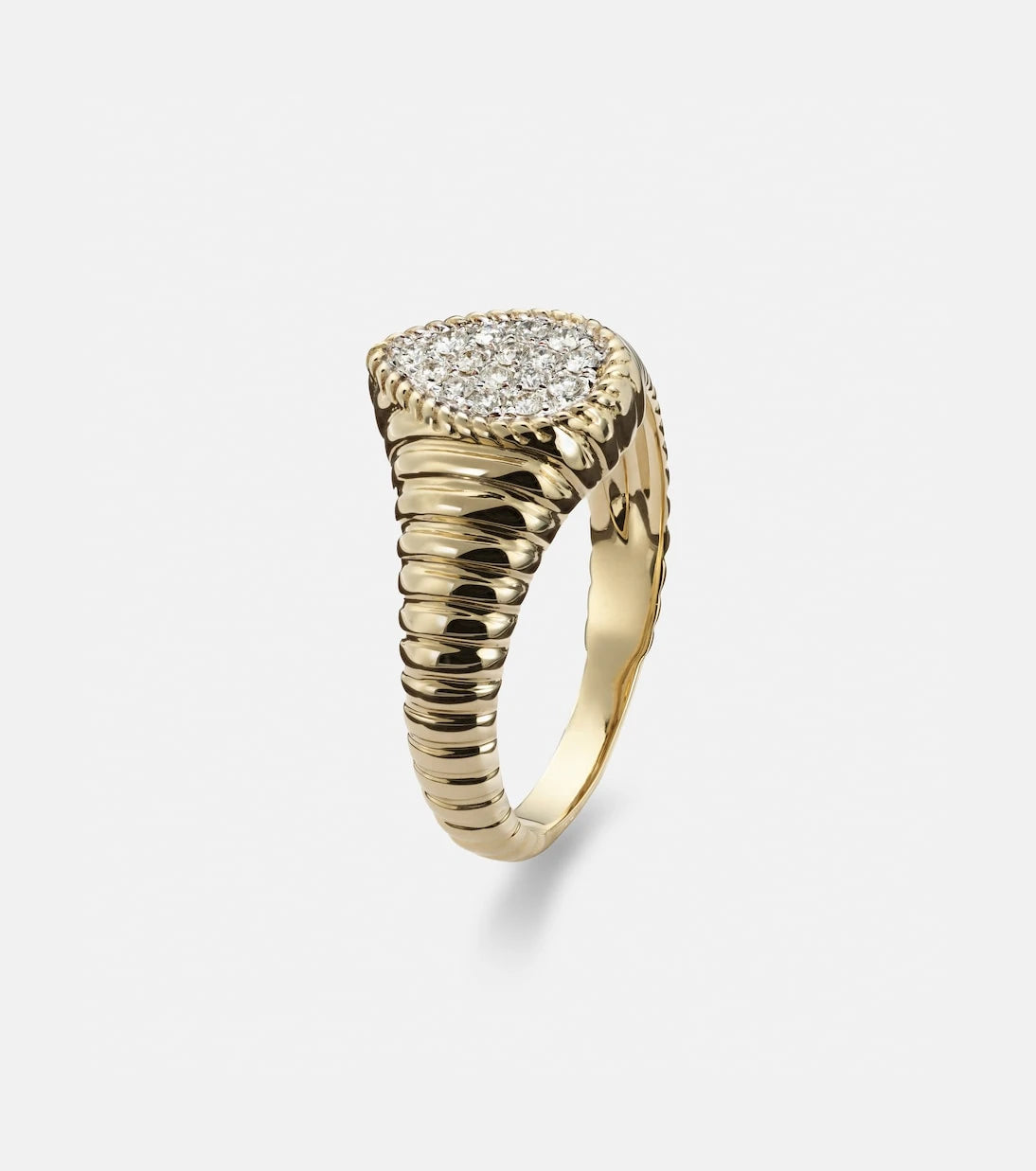 Yvonne Léon - Berlingot 9kt gold pinky ring with diamonds