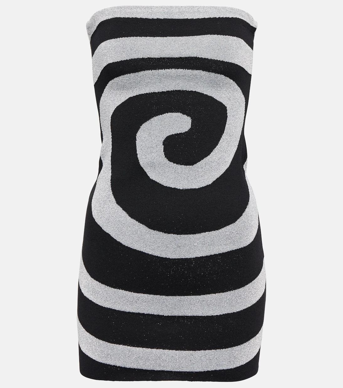 Staud - فستان قصير متماسك لامع بتصميم Swirl