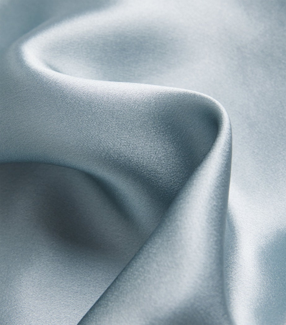 Blue Silk Lace-Trim Cami