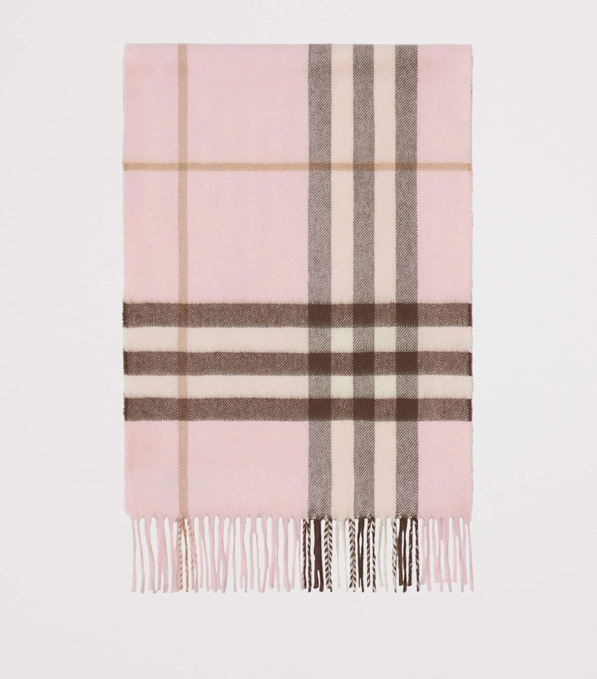 Pink Cashmere Check Scarf