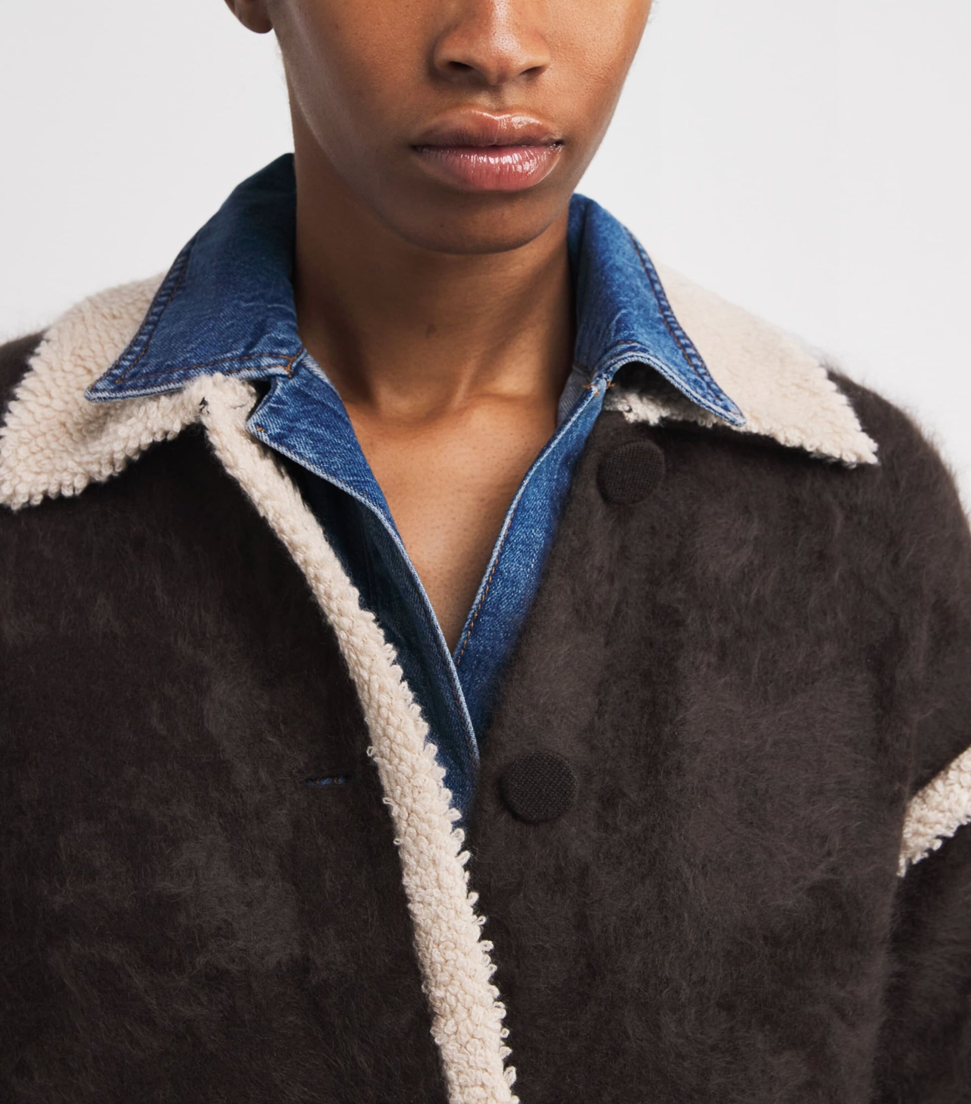 Guest In Residence Brown Cashmere Bouclé-Trim Grizzly Jacket