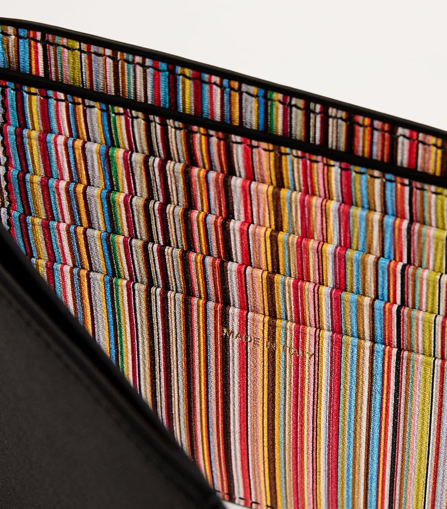 Leather Signature Stripe Bifold Wallet