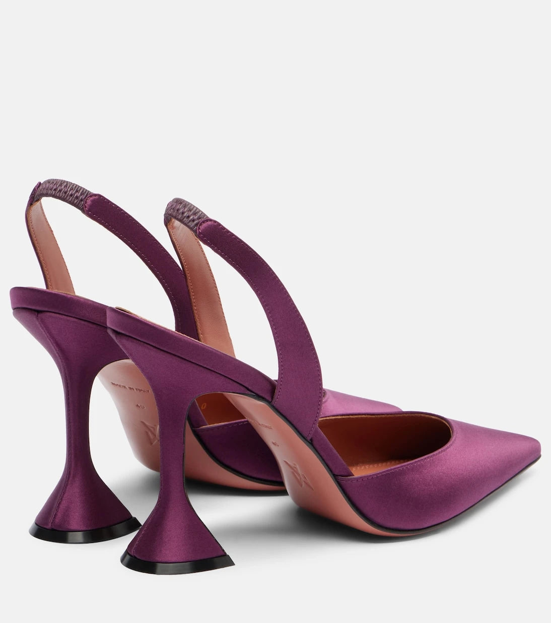 Amina Muaddi - Holli 95 satin slingback pumps