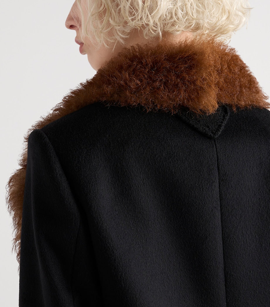 Prada Black Cashmere Double-Breasted Coat