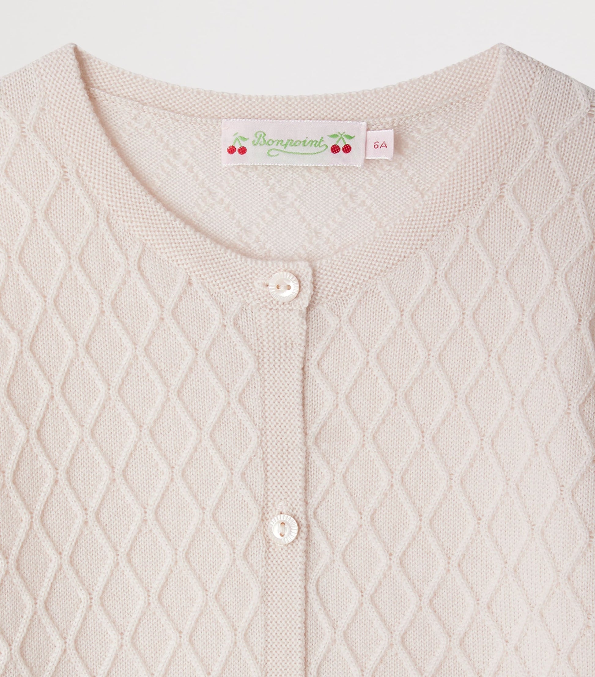 Bonpoint Wool Diamond-Knit Garancie Cardigan (4-8 Years)