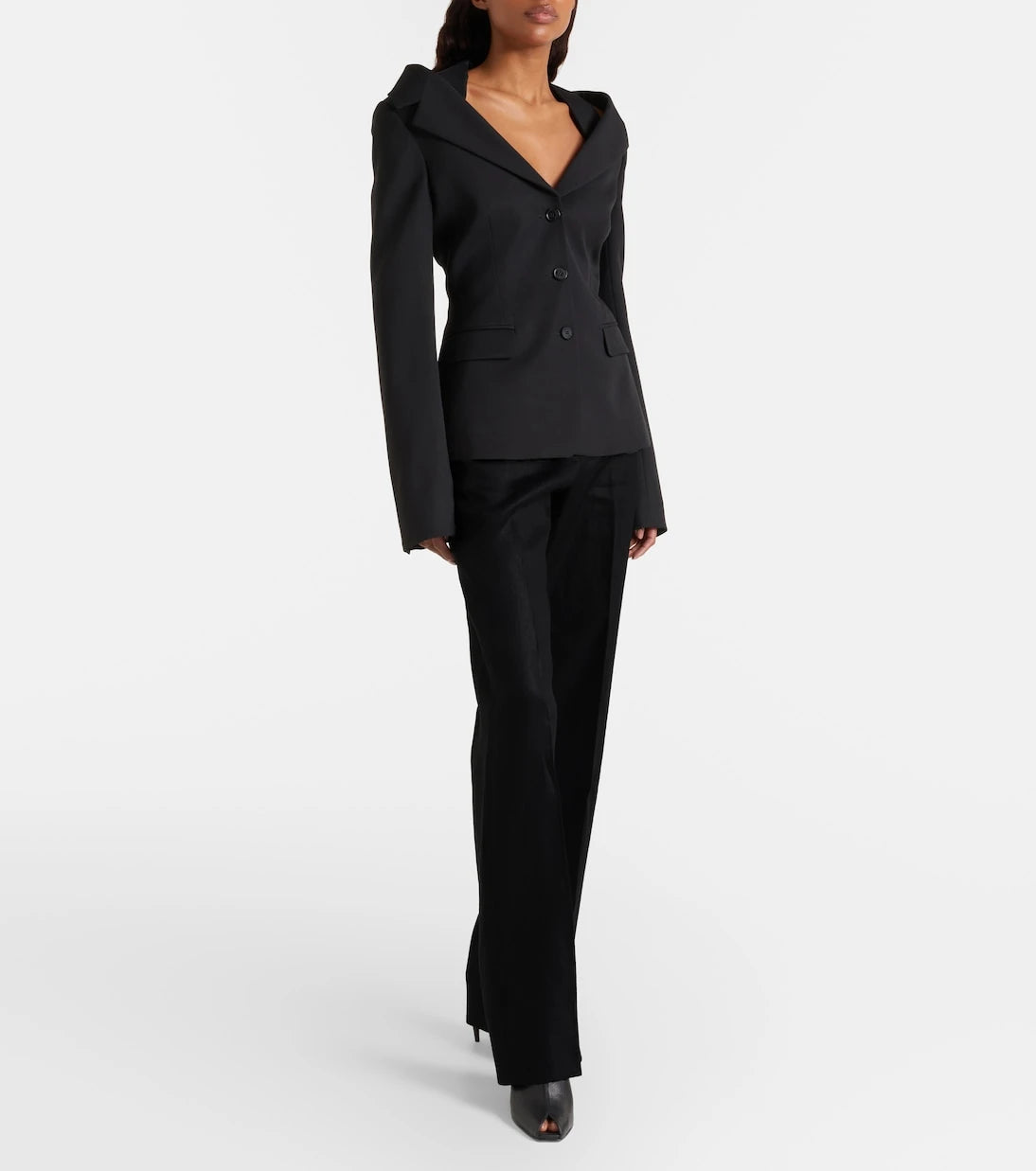 McQueen - High-rise wool flared pants