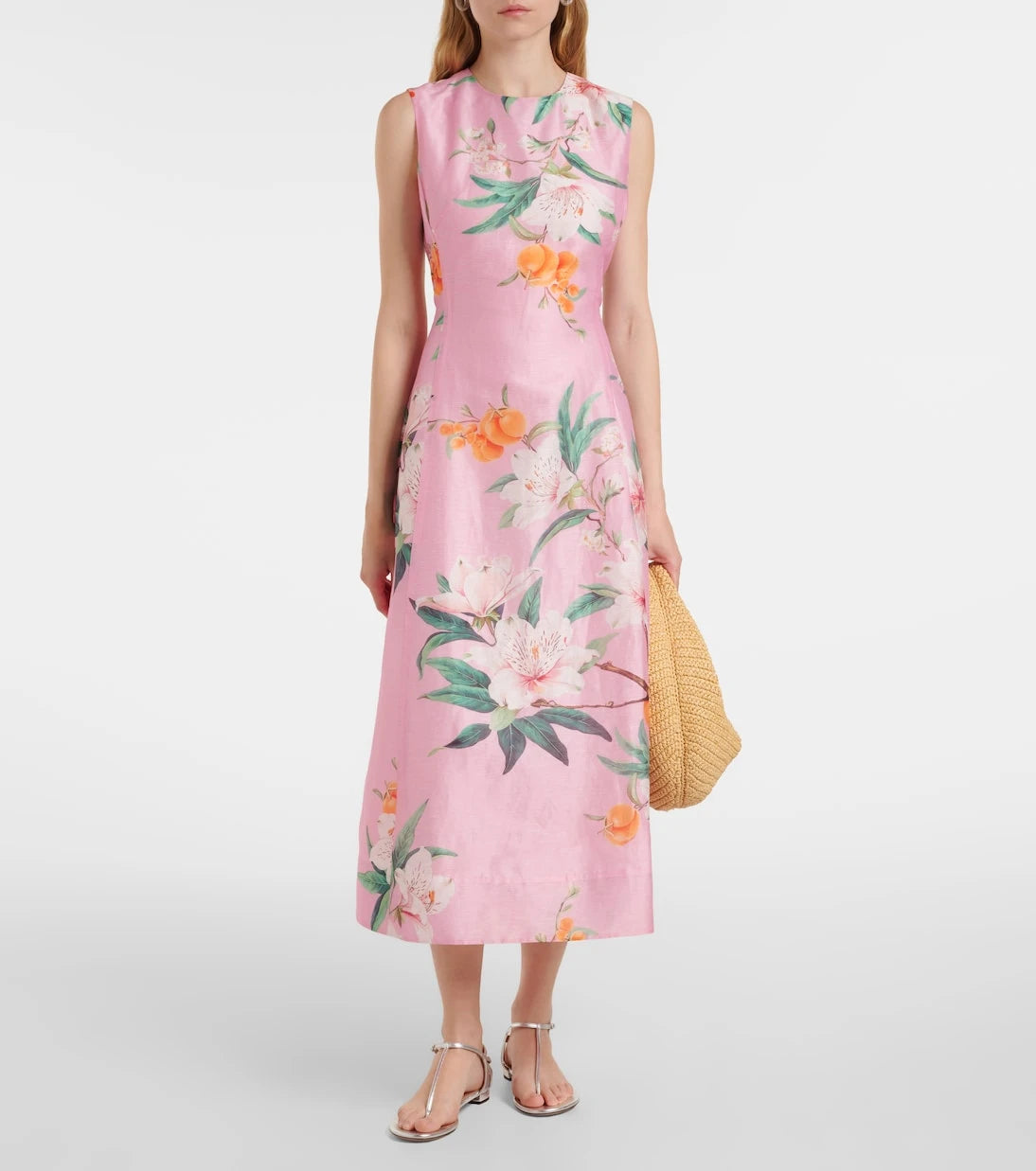 Leo Lin - Cleo floral linen-blend midi dress