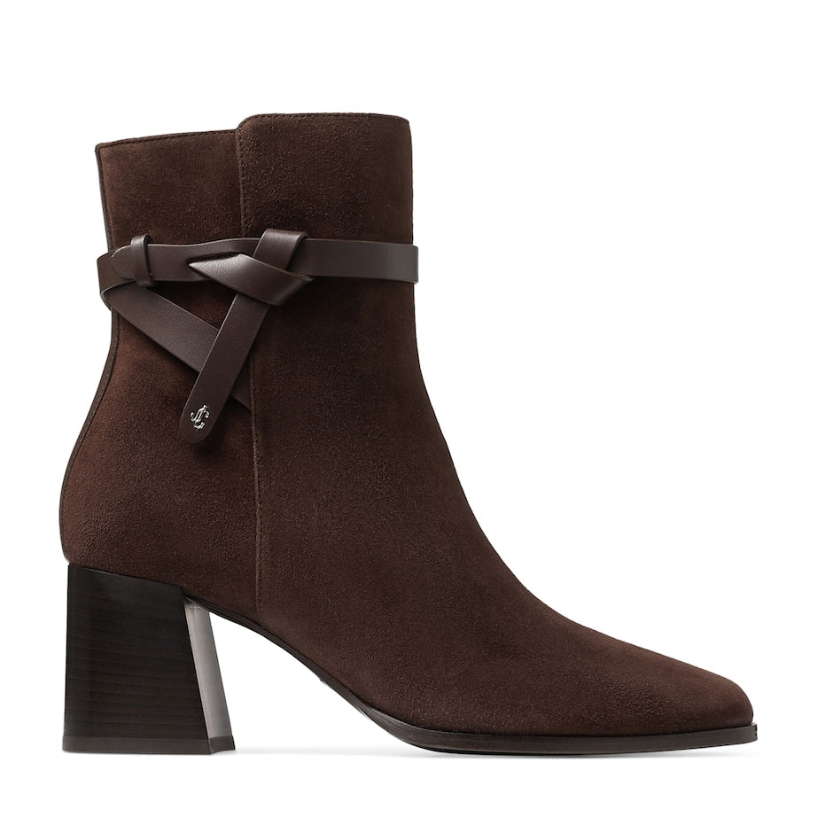 Jimmy Choo Brown Lawton AB 65 Suede Heeled Boots