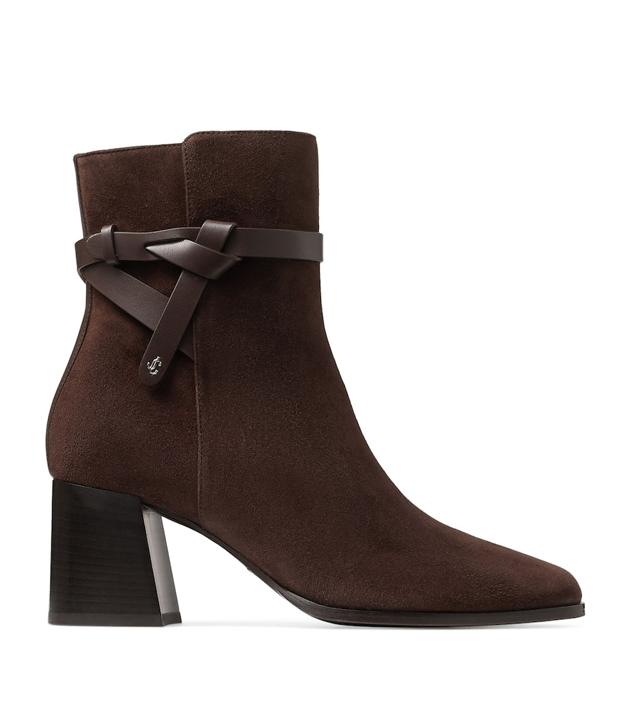 Jimmy Choo Brown Lawton AB 65 Suede Heeled Boots