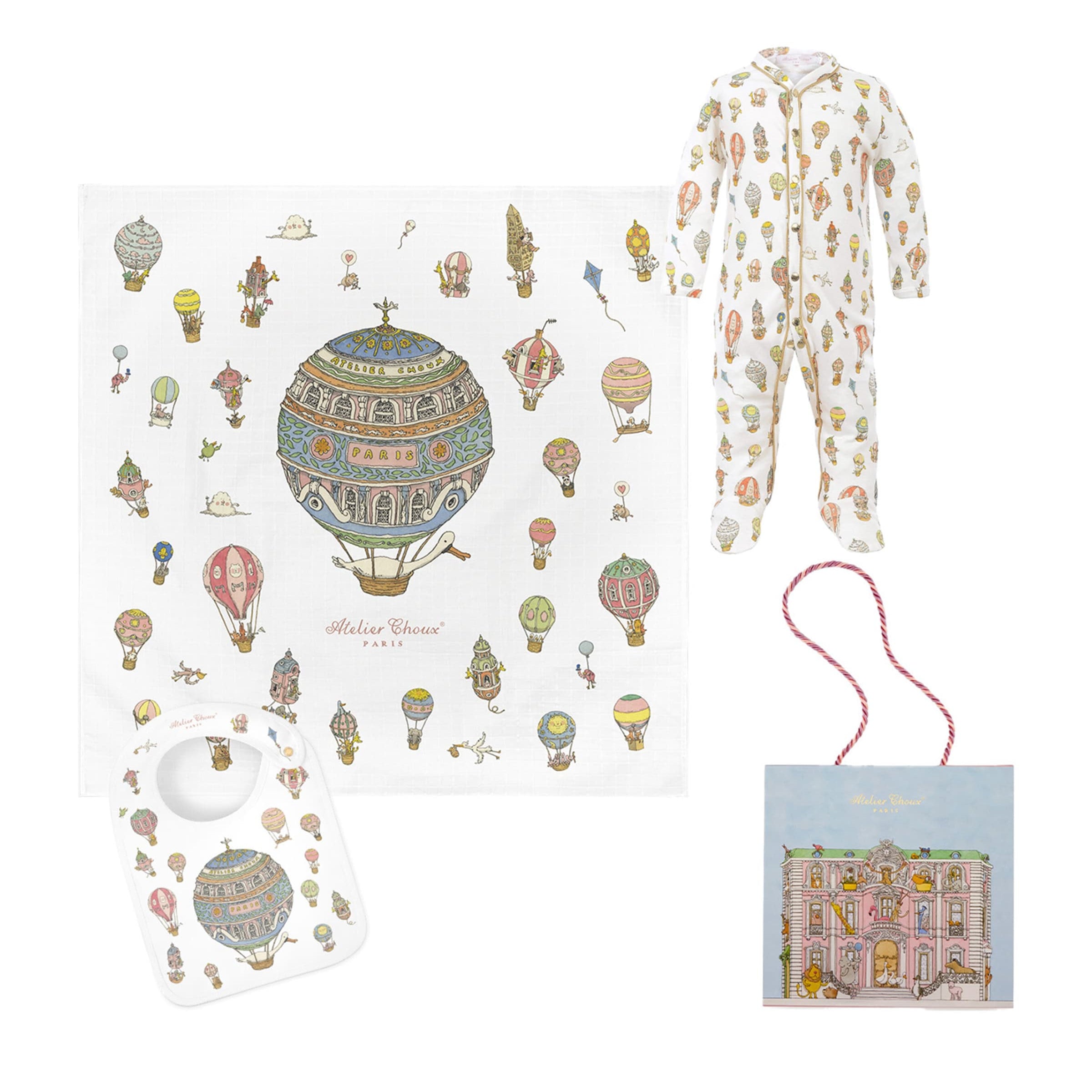 Printed Bib, Blanket and All-In-One Set (3-6 Months)