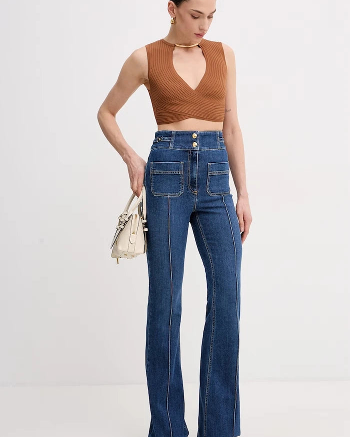 Elisabetta Franchi Kadın Flare Jean