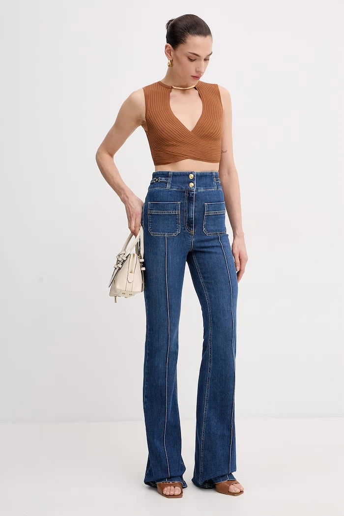 Elisabetta Franchi Kadın Flare Jean