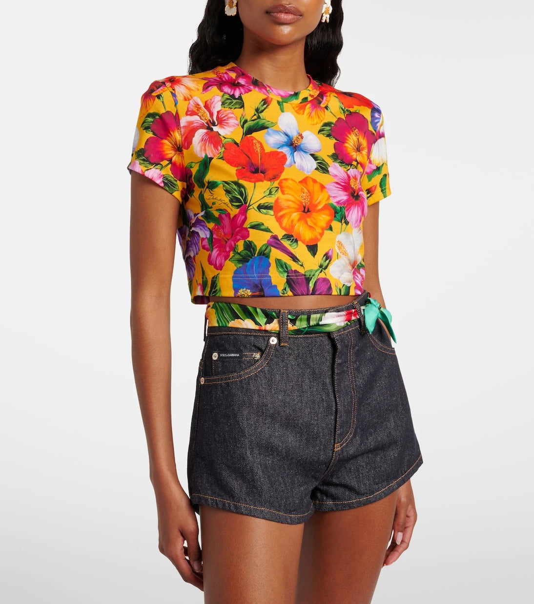 Dolce&Gabbana - Floral cotton crop top