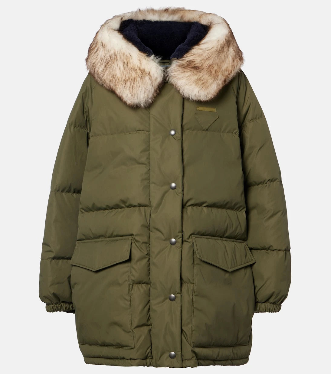 Prada - Re-Nylon shearling-trimmed down coat