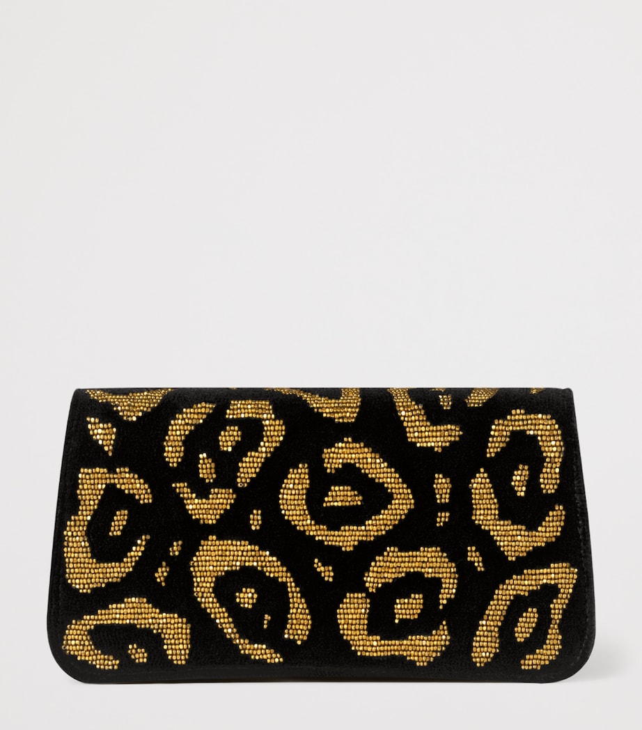 Mini Beaded Panthère de Cartier Shoulder Bag BLACK