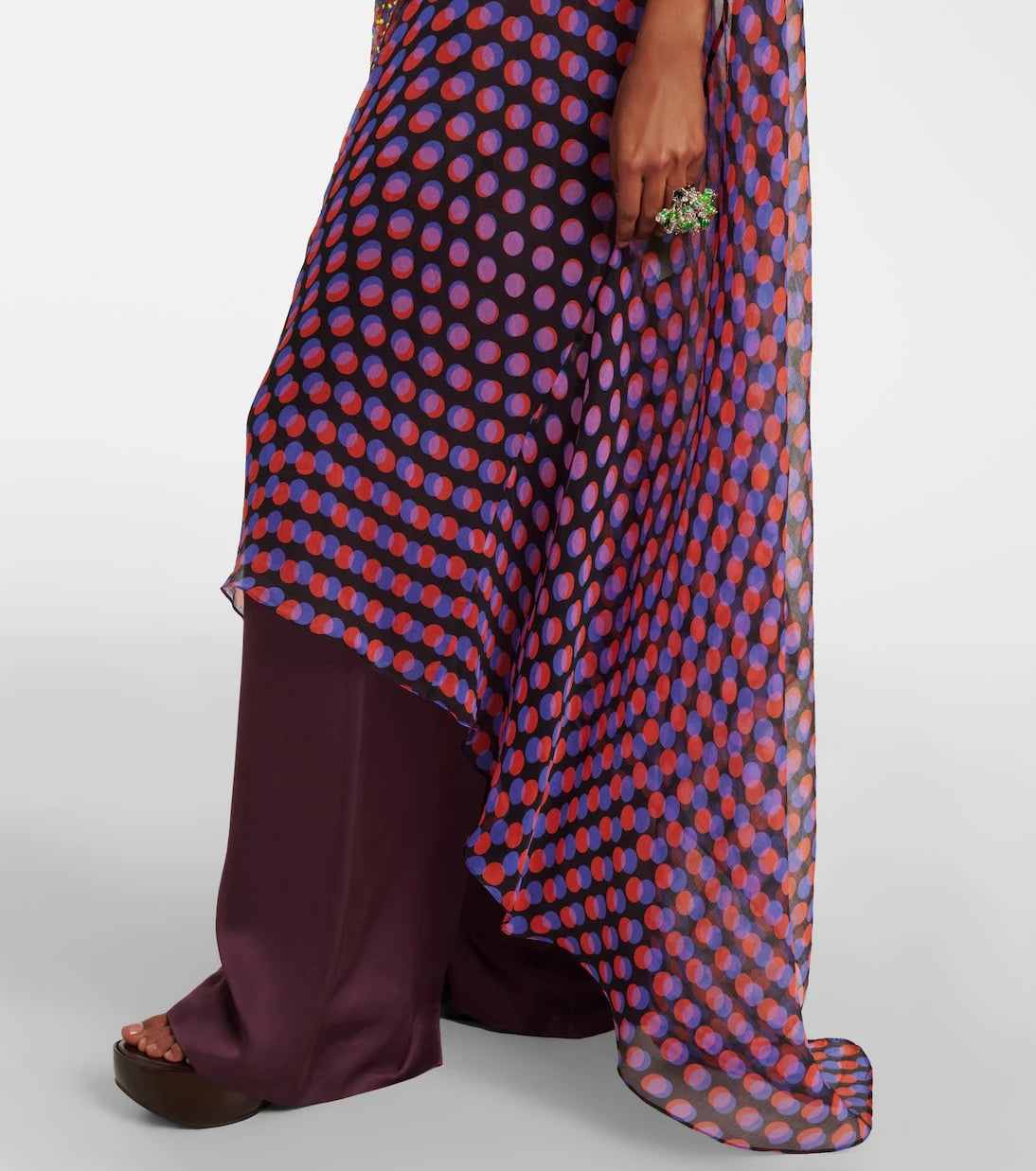 Dries Van Noten - Polka-dot silk satin midi dress