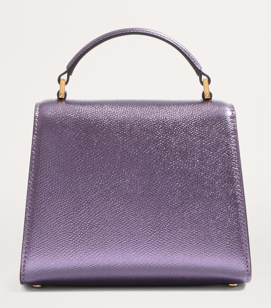 Purple Mini Calf Leather VSLING Top-Handle Bag