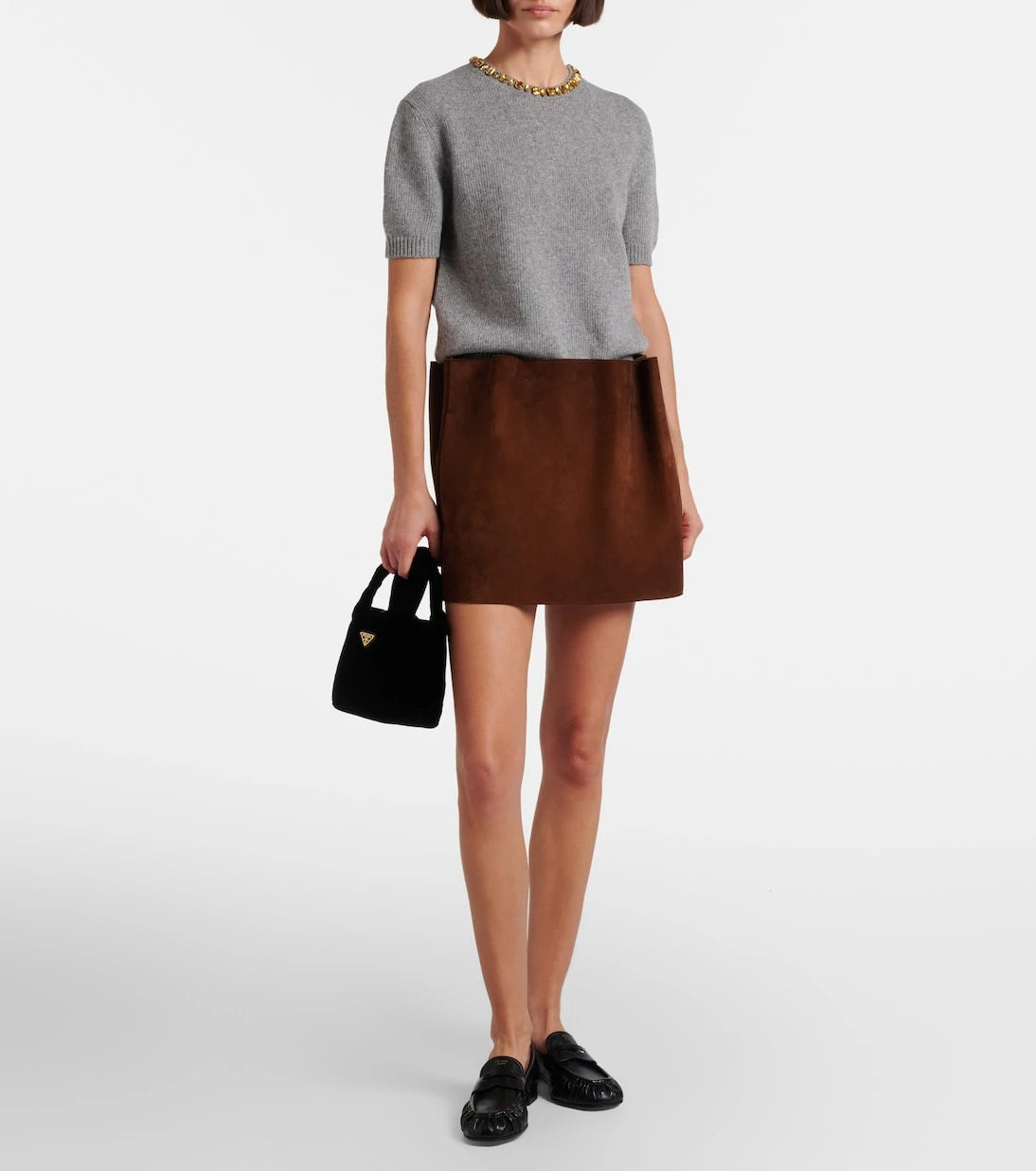 Prada - Mini velvet top-handle bag
