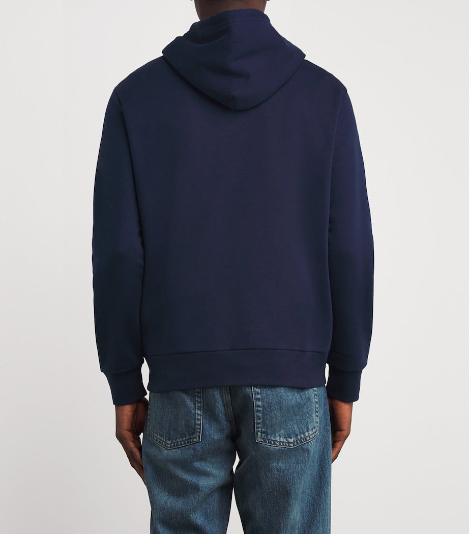 Cotton-Blend Polo Crest Hoodie NAVY