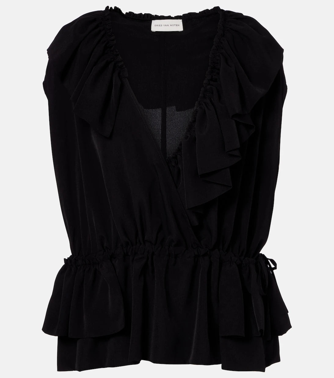 Dries Van Noten - Ruffled jersey top