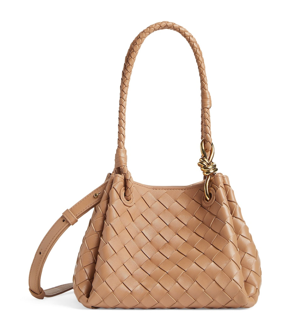 Neutral Small Leather Parachute Shoulder Bag