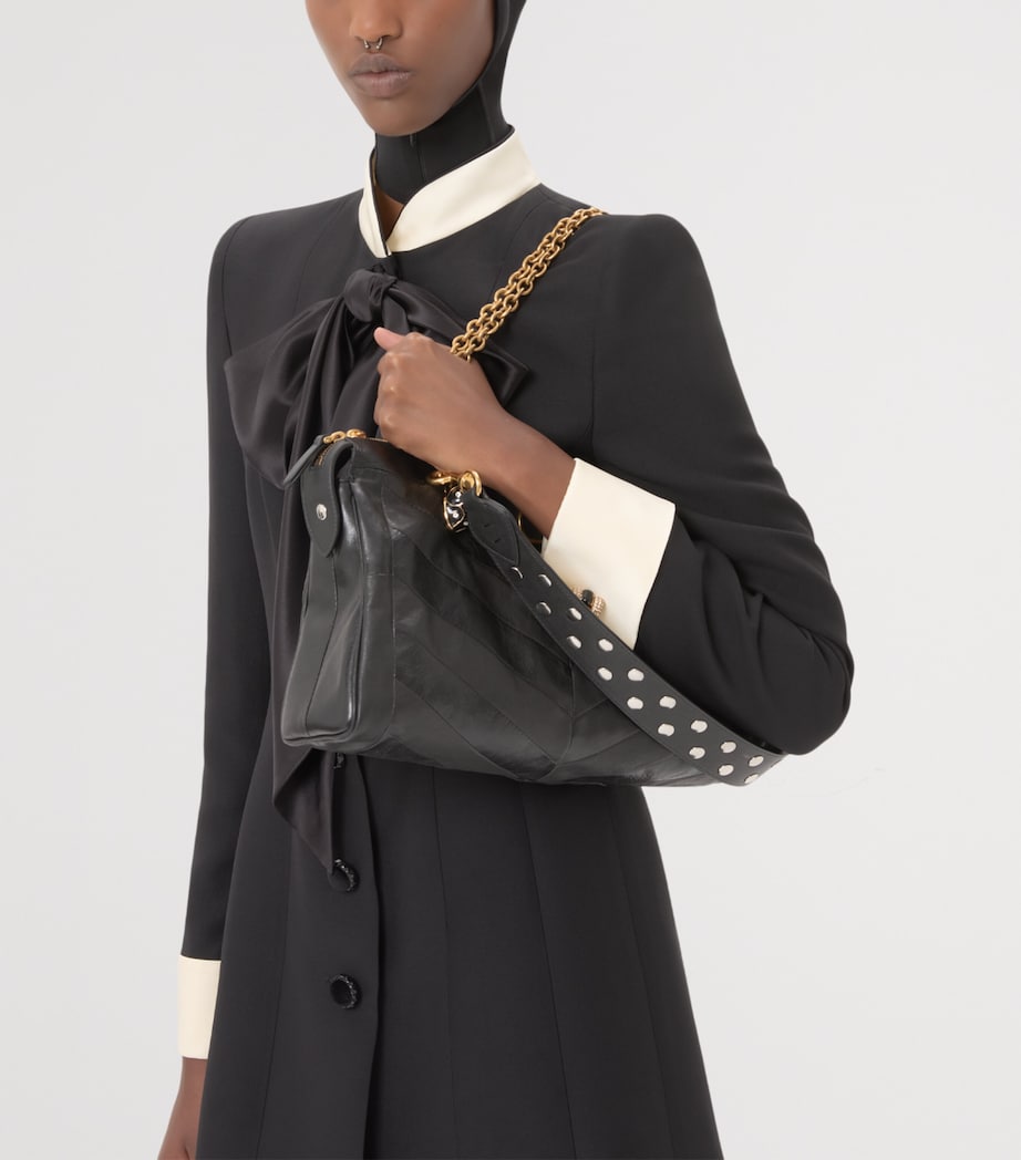 Valentino Black Wool-Silk Crepe Mini Shirt Dress