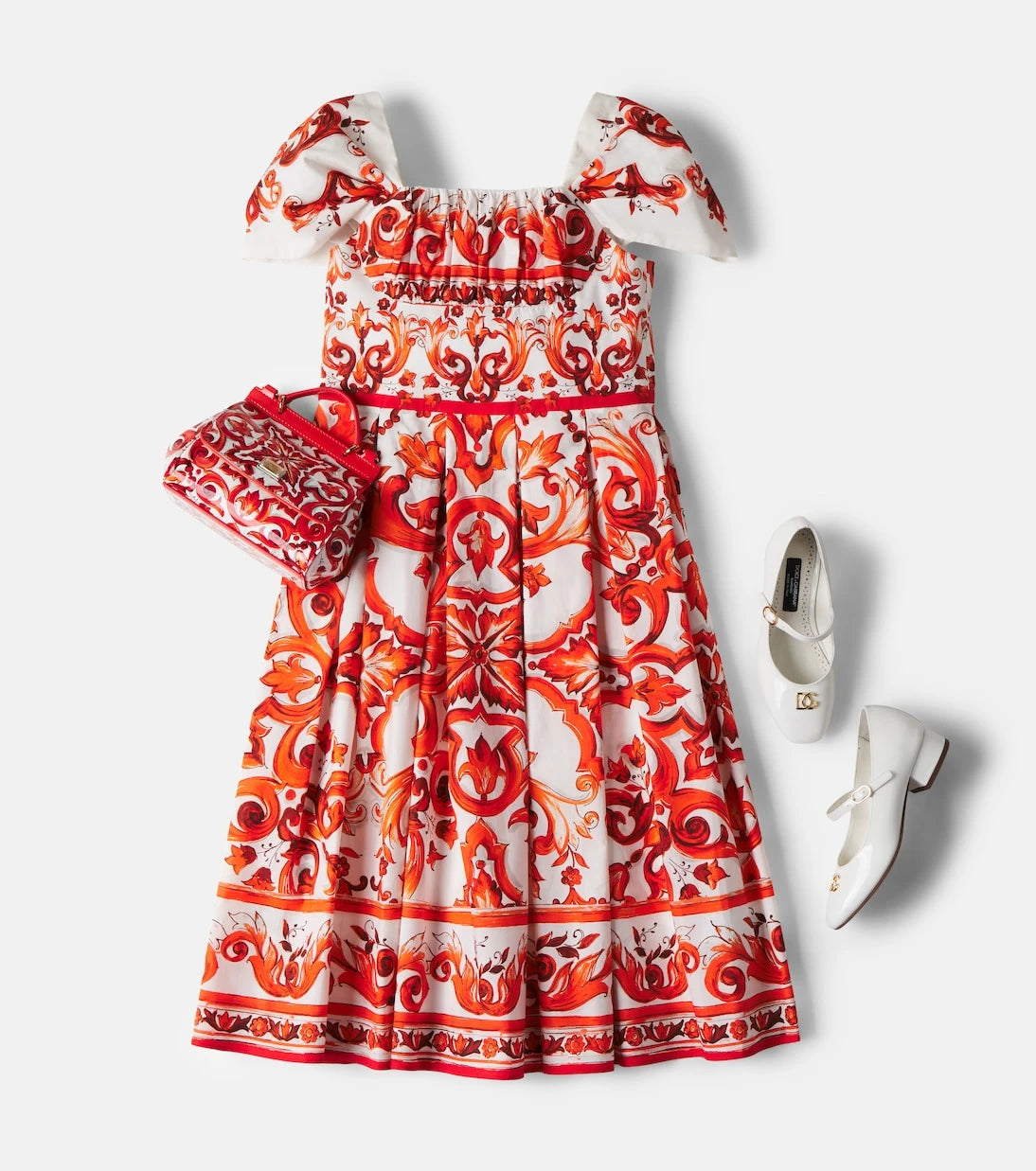 Dolce&Gabbana Kids - Sicily printed leather shoulder bag