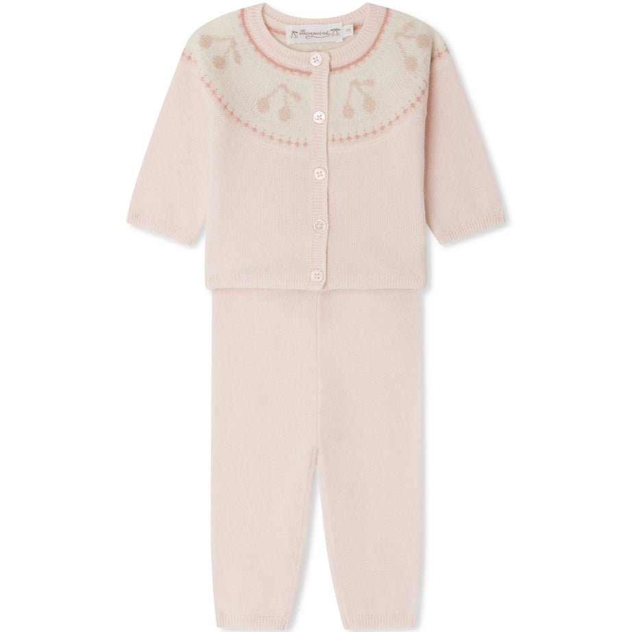 Wool-Cashmere Jacquard Cardigan and Trousers Set (1-18 Months)