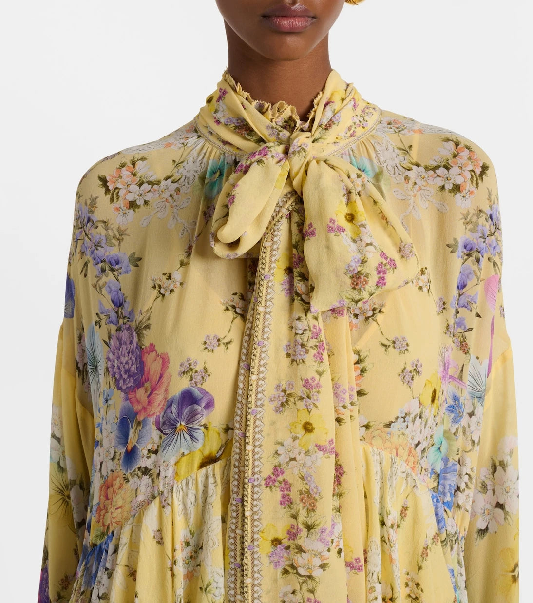 Camilla - Embellished asymmetric silk georgette maxi dress