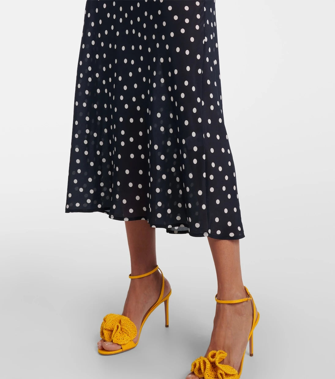 Rixo - Ardith polka-dot silk midi skirt