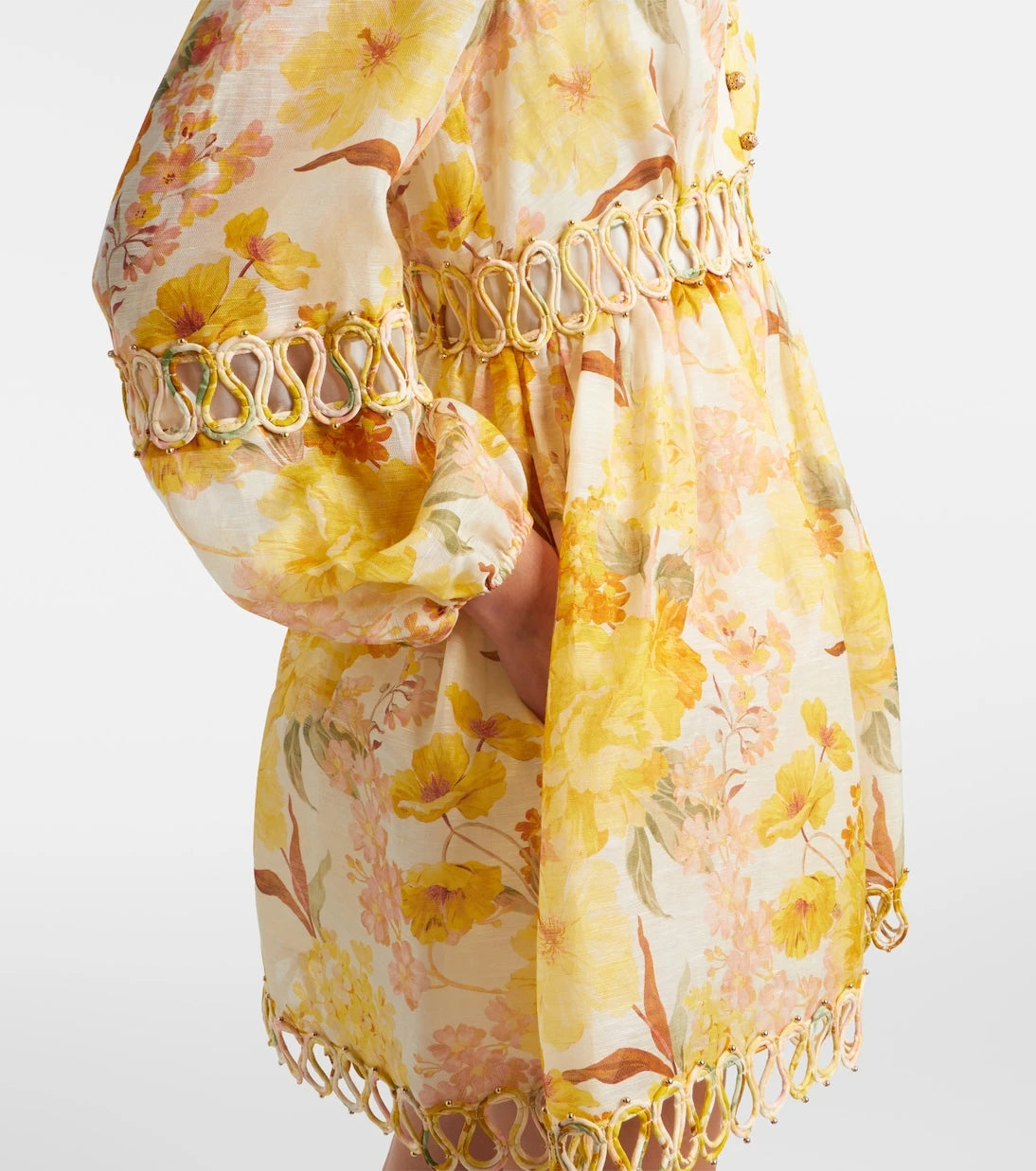 Zimmermann - Como floral linen and silk minidress