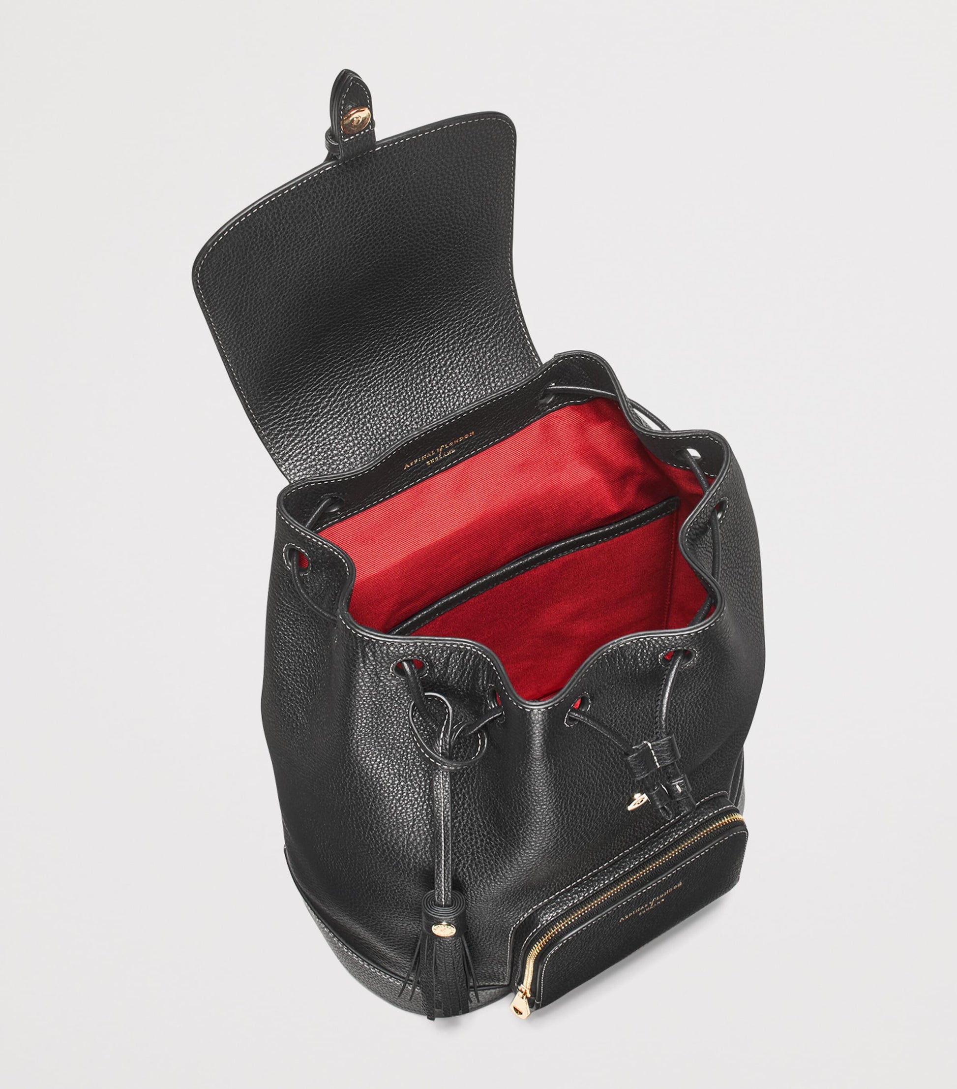 Aspinal Of London Black Small Leather Hudson Backpack