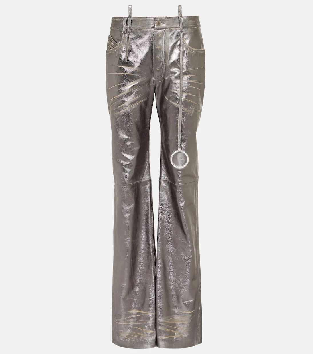 The Attico - Metallic leather straight pants