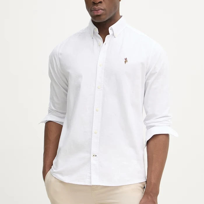 U.S. Polo Assn. риза мъжка от памук PEACHED OXFORD LS