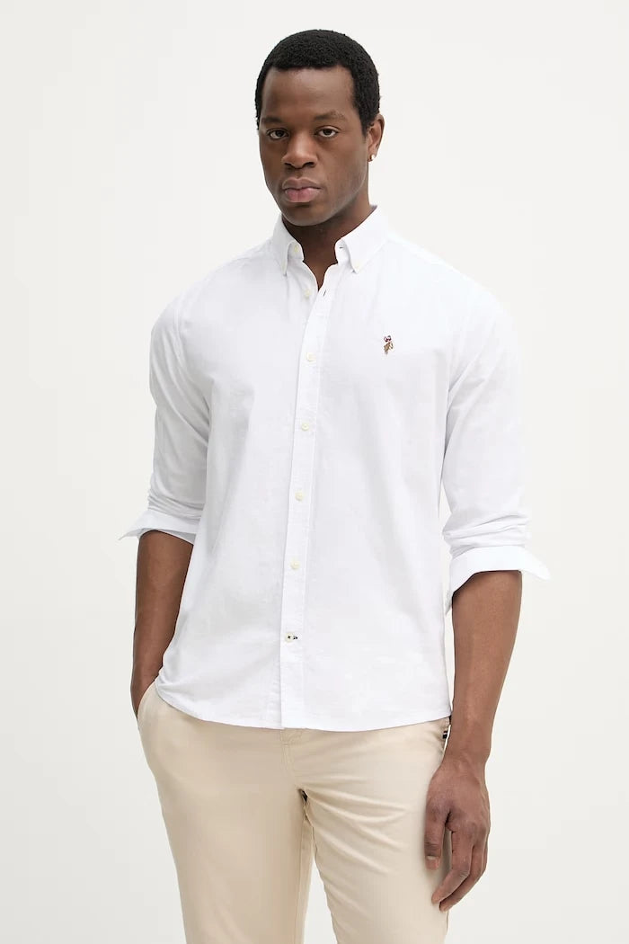 U.S. Polo Assn. Erkek Pamuklu Gömlek PEACHED OXFORD LS