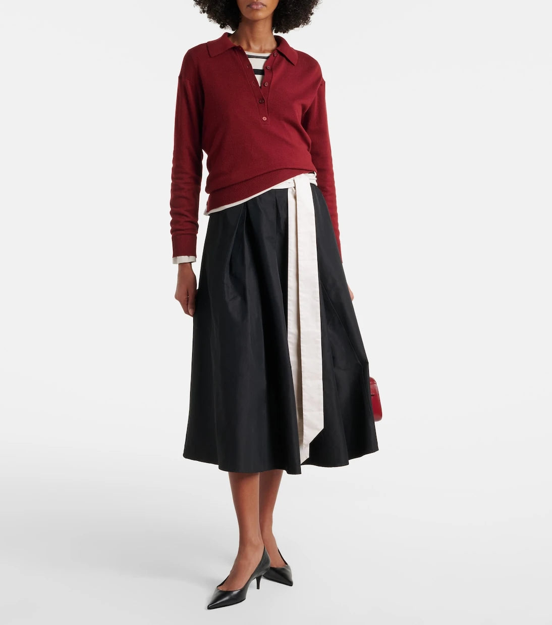 'S Max Mara - Baschi pleated cotton-blend midi skirt